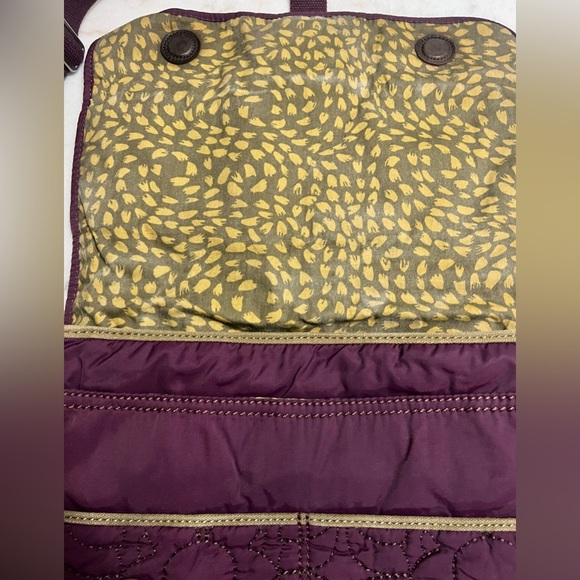 FOSSIL KEY-PER NYLON QUILTED MESSENGER BAG PURPLE WITH MATCHING POUCH - Picture 6 of 15